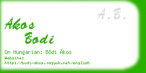 akos bodi business card