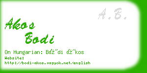 akos bodi business card